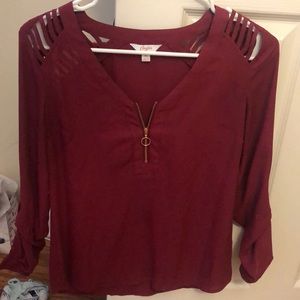 Dark pink zip dress shirt!